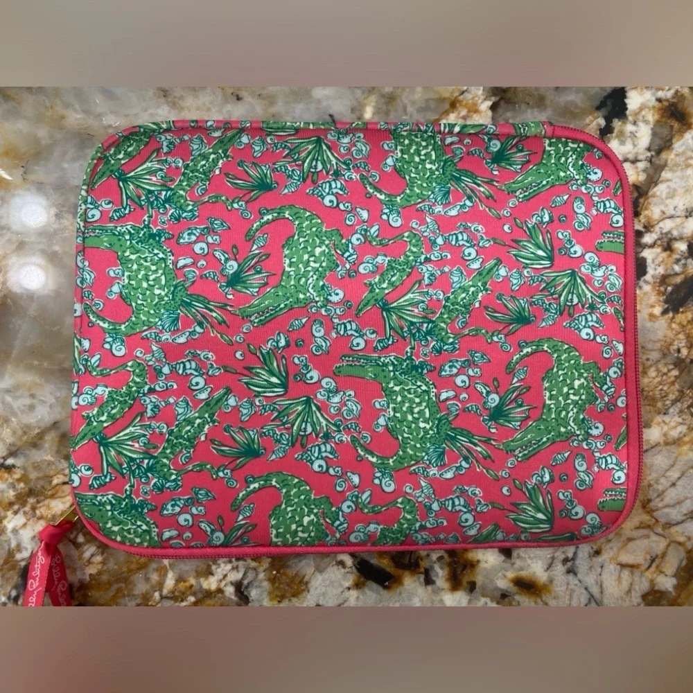 Lilly Pulitzer crocodile tablet sleeve pink NWOT